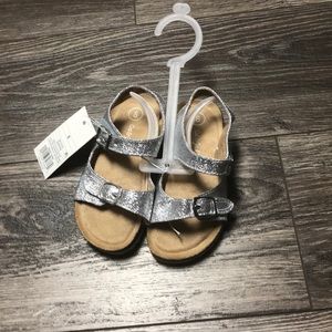 Cat & Jack silver sparkle Tisha sandals sz 8